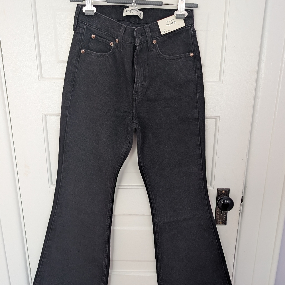 Abercrombie & Fitch Women's Dark Blue And Black Bootcut Jeans